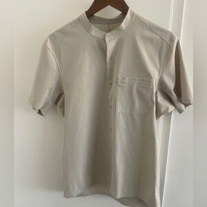 Lululemon lab mens monk collar button down